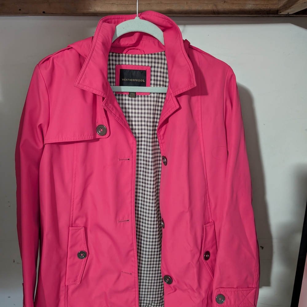Weatherproof Women's Vibrant Pink Trench Coat